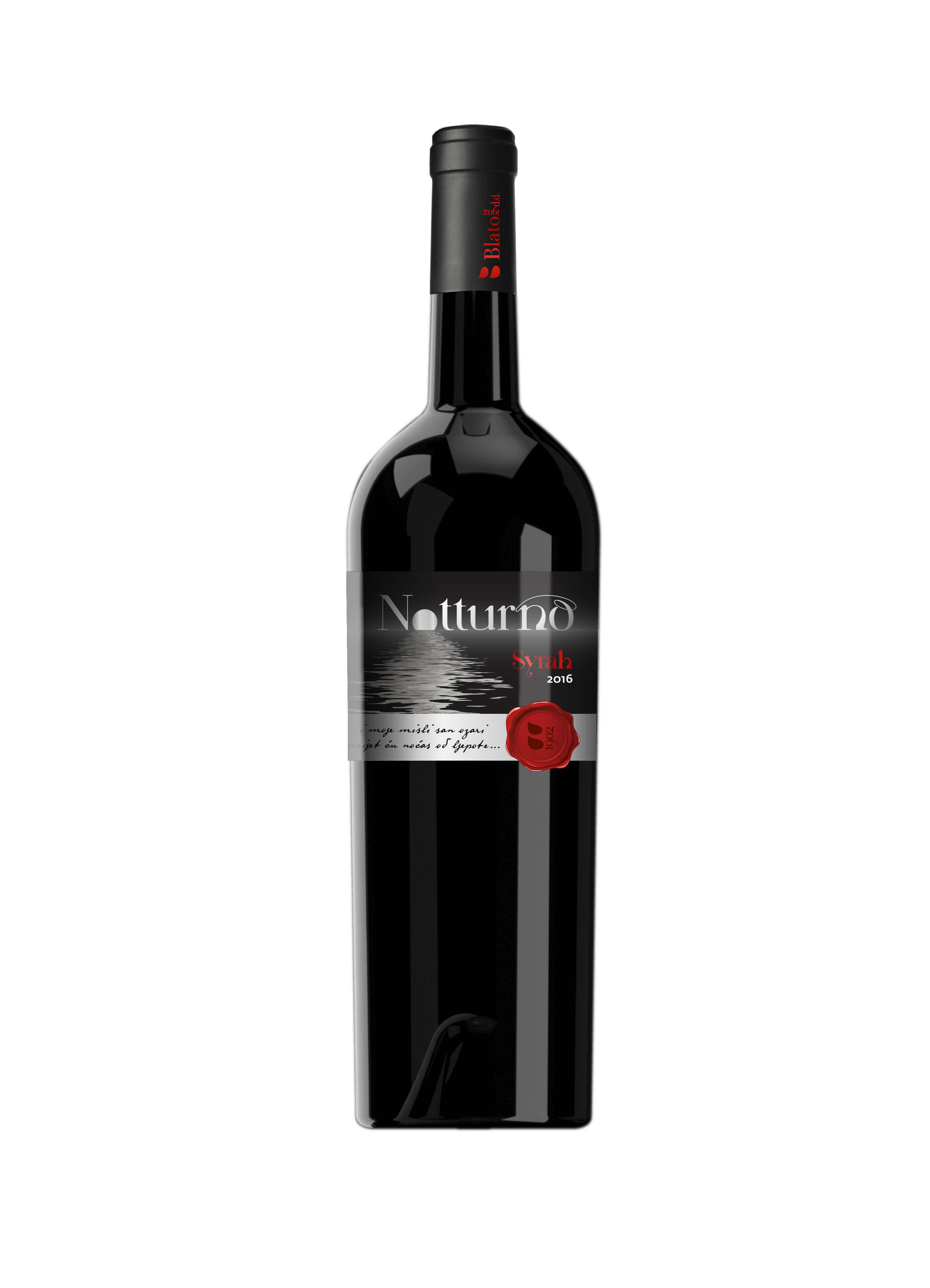 Notturno Syrah_Vrhunsko crno vino_Vinarija Blato 1902